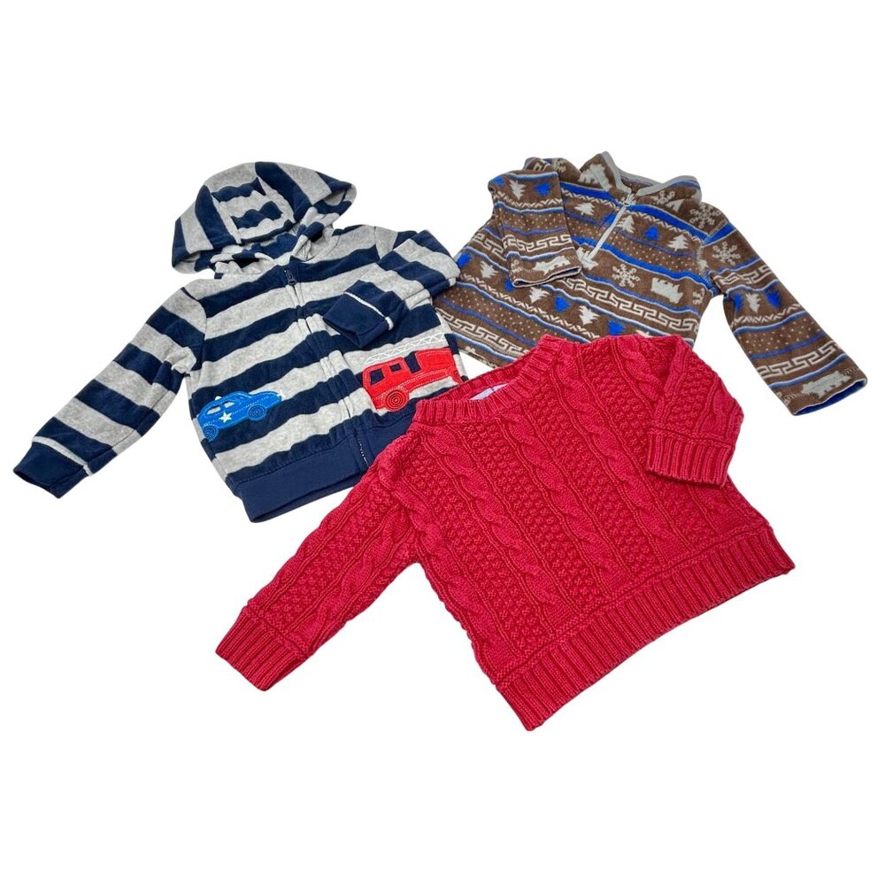 Baby Clothes - Hooded Sweatshirt, Fleece Sweatshirt, Knit Sweater - 6-9 Month‎